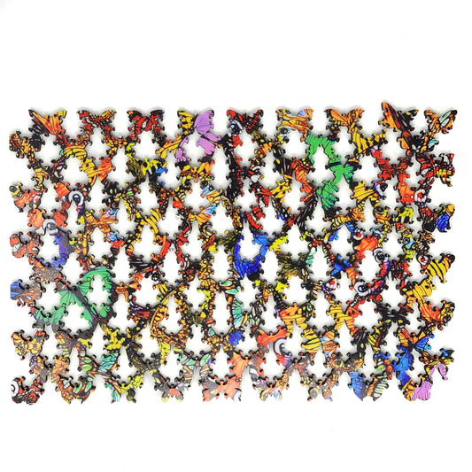 Wooden Jigsaw Puzzle with Uniquely Shaped Pieces for Adults - 216 Pieces - Challenge. Butterflies