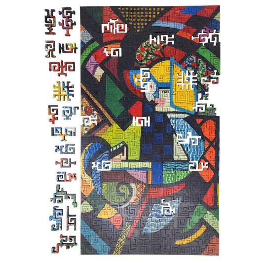 Wooden Jigsaw Puzzle for Adults - Geometric - 300 Pieces - Daughter in a Rocker