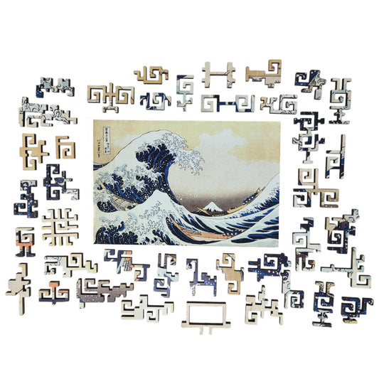 Wooden Jigsaw Puzzle for Adults - Geometric - 260 Pieces - The Great Wave off Kanagawa