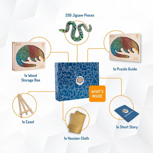 Jigsaw Puzzle for Adults XL 330 Piece (18.1āx12ā) ā Pangolin Wooden Jigsaw Puzzles for Adults by The Puzzled Treeā¦