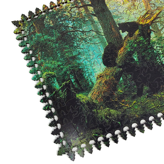 Wooden Jigsaw Puzzle with Uniquely Shaped Pieces for Adults - 390 Pieces - Morning in a Pine Forest