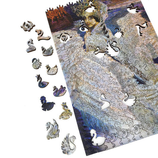 Wooden Jigsaw Puzzle with Uniquely Shaped Pieces for Adults - 400 Pieces - The Swan Princess