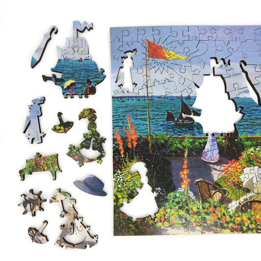 Large Format Wooden Jigsaw Puzzle for Seniors and Adults - Uniquely Shaped Pieces - 205 Pieces - The Garden at Sainte-Adresse