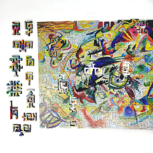 Wooden Jigsaw Puzzle for Adults - Geometric - 300 Pieces - Composition VII