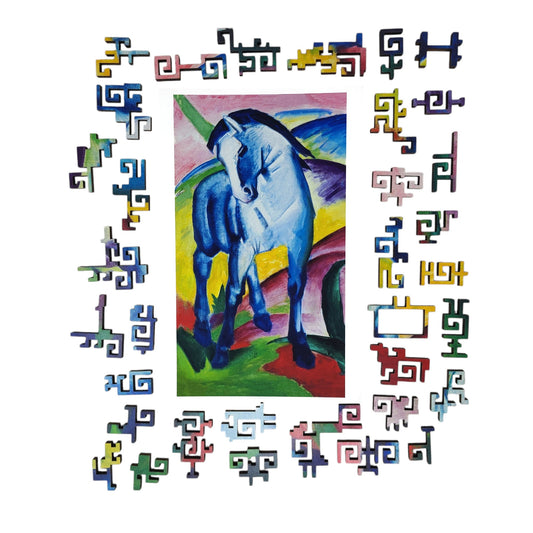 Wooden Jigsaw Puzzle for Adults - Geometric - 300 Pieces - Blue Horse
