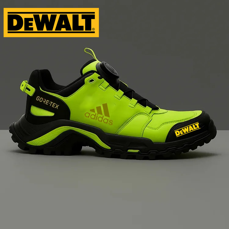 Nepremokavá obuv od značiek Adidas® a DEWALT je perfektnou voľbou do práce aj do prírody.