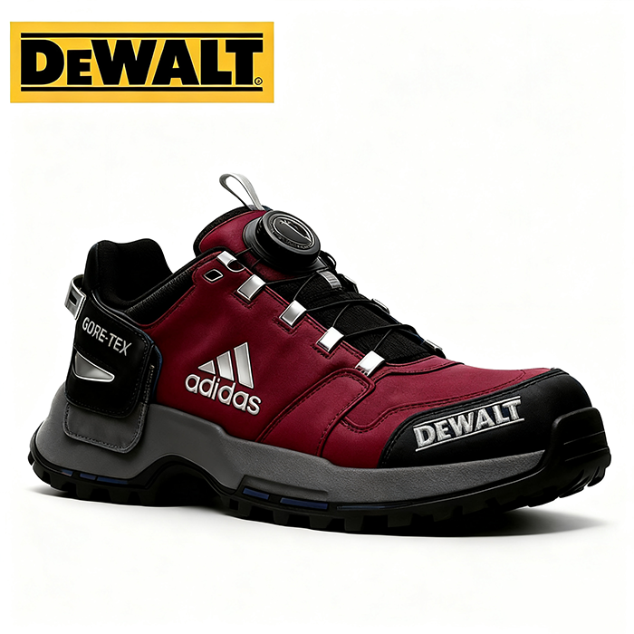 Nepremokavá obuv od značiek Adidas® a DEWALT je perfektnou voľbou do práce aj do prírody.