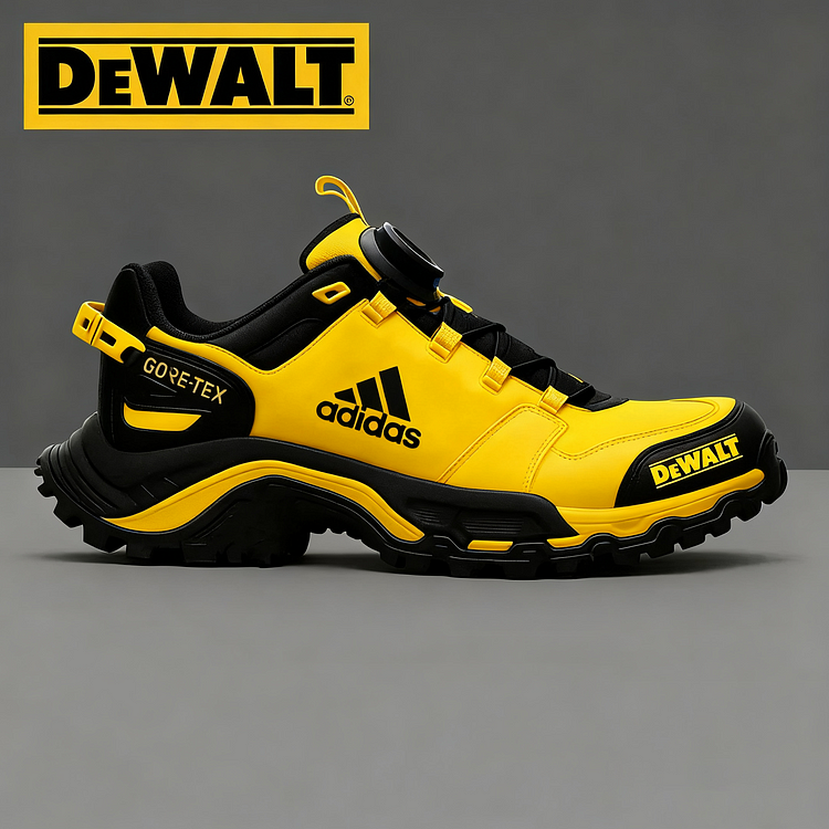 Nepremokavá obuv od značiek Adidas® a DEWALT je perfektnou voľbou do práce aj do prírody.