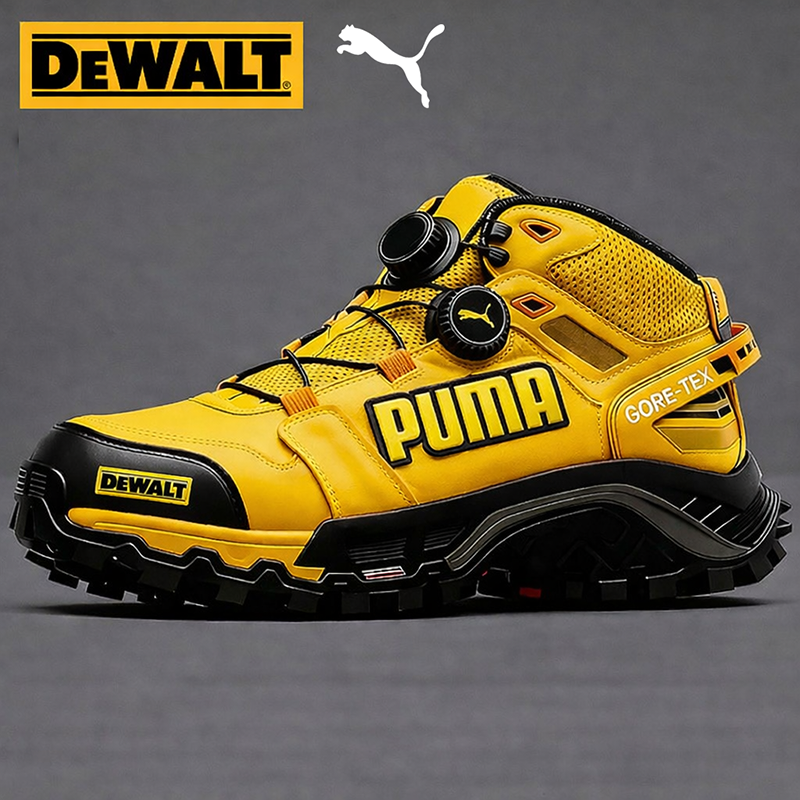 Nepremokavá a priedušná pánska pracovná a turistická obuv od značiek PUMA® a DEWALT je ideálna na prácu aj outdoorové aktivity.
