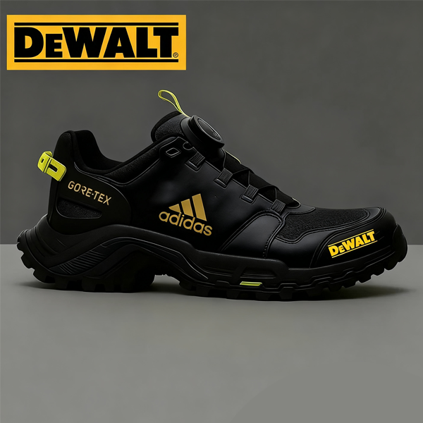 Nepremokavá obuv od značiek Adidas® a DEWALT je perfektnou voľbou do práce aj do prírody.