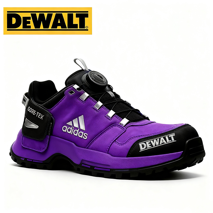 Nepremokavá obuv od značiek Adidas® a DEWALT je perfektnou voľbou do práce aj do prírody.