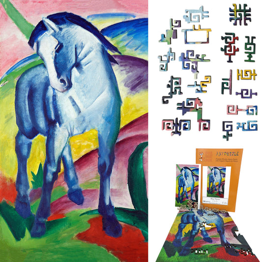 Wooden Jigsaw Puzzle for Adults - Geometric - 300 Pieces - Blue Horse
