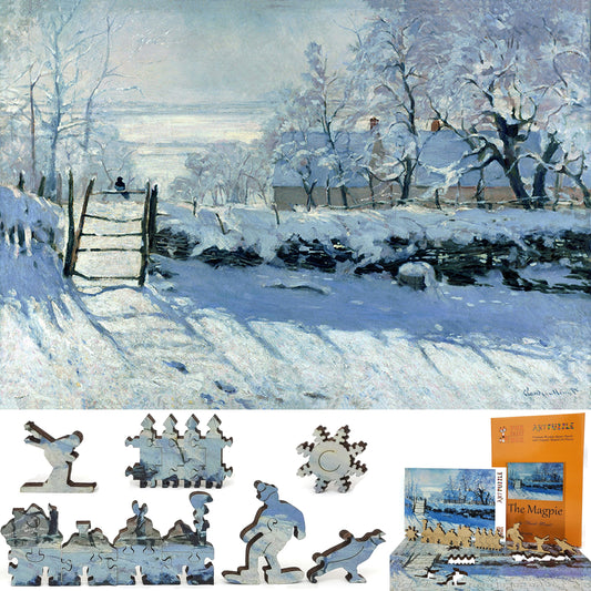 Large Format Wooden Jigsaw Puzzle with Uniquely Shaped Pieces for Seniors and Adults - 210 Pieces - The Magpie