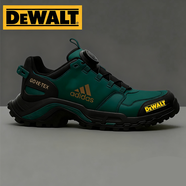 Nepremokavá obuv od značiek Adidas® a DEWALT je perfektnou voľbou do práce aj do prírody.