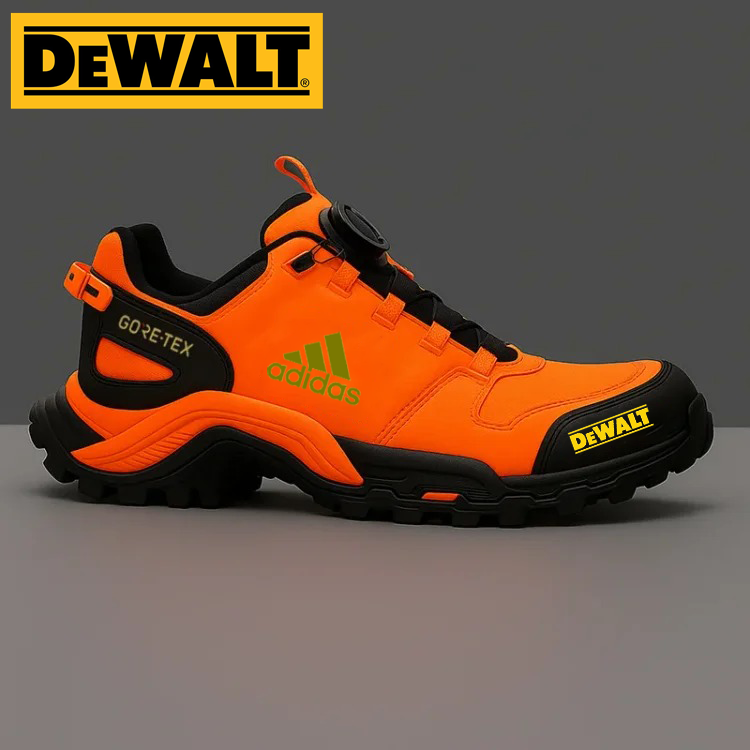 Nepremokavá obuv od značiek Adidas® a DEWALT je perfektnou voľbou do práce aj do prírody.