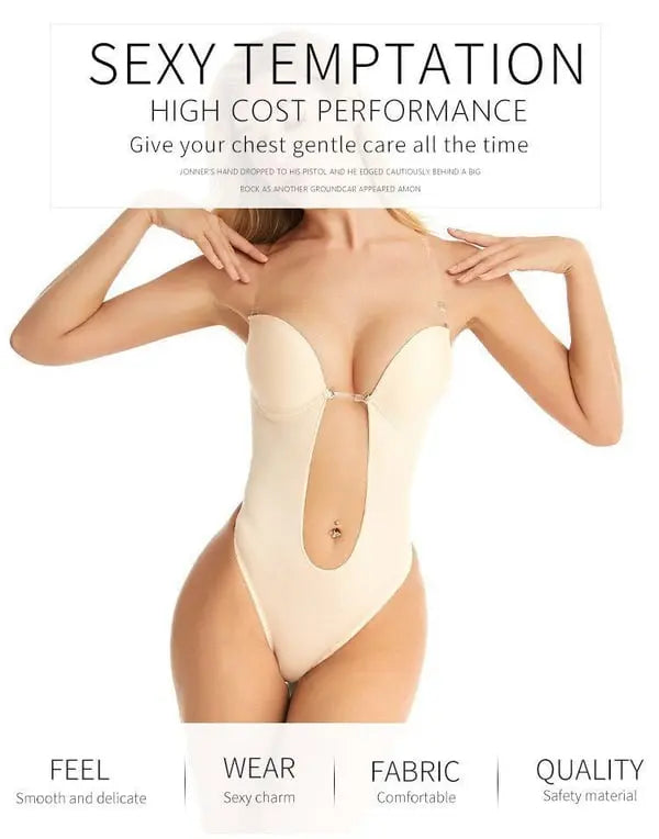 Bezšvíkové tvarujúce body s integrovanou podprsenkou a odhaleným chrbtom