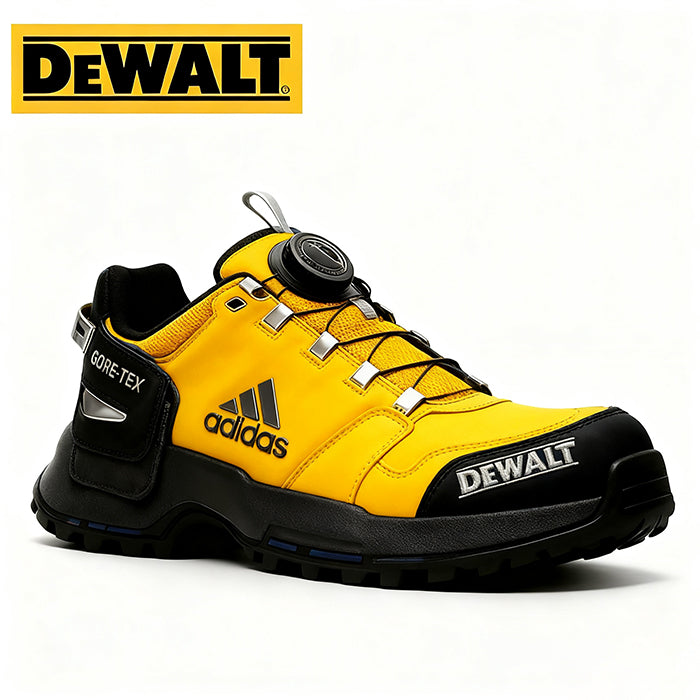 Nepremokavá obuv od značiek Adidas® a DEWALT je perfektnou voľbou do práce aj do prírody.