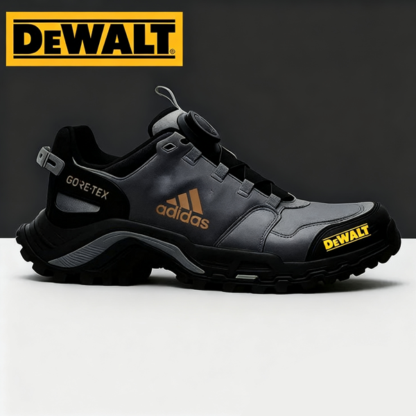 Nepremokavá obuv od značiek Adidas® a DEWALT je perfektnou voľbou do práce aj do prírody.
