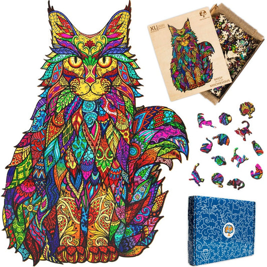 Cat Wooden Jigsaw Puzzles for Adults XL 330 Piece (46x32cm) – Cat Wood Jigsaw Puzzle for Adults by The Puzzled Tree