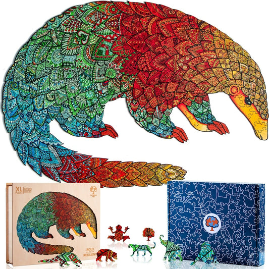 Jigsaw Puzzle for Adults XL 330 Piece (18.1”x12”) – Pangolin Wooden Jigsaw Puzzles for Adults by The Puzzled Tree…