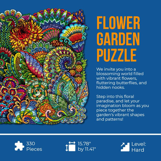 Jigsaw Puzzles for Adults XL 320 Piece (40x27cm) – Flower Garden Wooden Jigsaw Puzzle