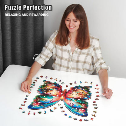 Extra-Thick 5mm Wooden Puzzle for Adults – 500 Pieces | Wood Puzzles Adult with Unique Hand-Shaped Pieces, Butterfly Oasis