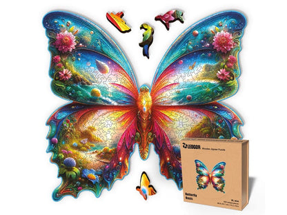 Extra-Thick 5mm Wooden Puzzle for Adults – 500 Pieces | Wood Puzzles Adult with Unique Hand-Shaped Pieces, Butterfly Oasis