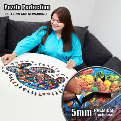 Extra-Thick 5mm Wooden Puzzle for Adults – 350 Pieces | Wood Puzzles Adult with Unique Hand-Shaped Pieces, Sea Turtle Voyage