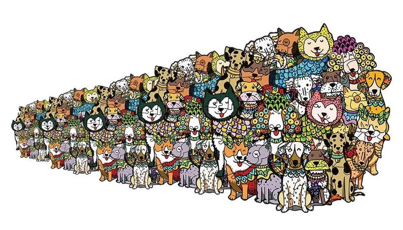 Wooden Puzzle Puppy Planet in Wooden Box – Unique Dog-Themed Jigsaw Puzzle, Gift for Dog Lovers, Available in 5 Sizes