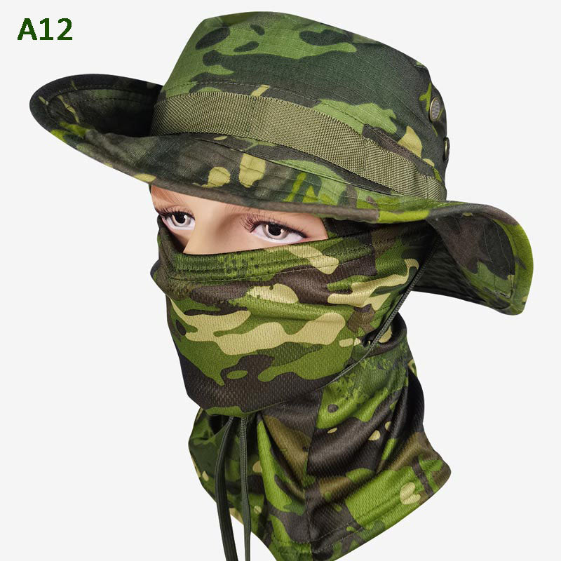 2 v 1 maskovací rybářská čepice a maska na krk