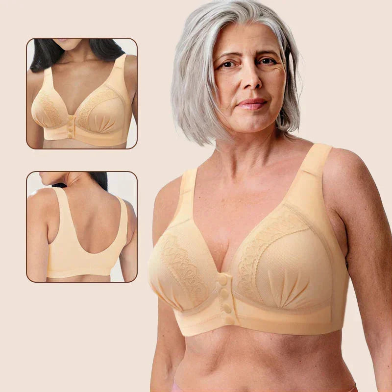 👙Triumph🔥Kúpte 2 a získajte 2 zadarmo🔥Priedušná bavlnená podprsenka so zapínaním na gombíky vpredu