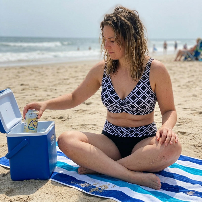 👙🌊Dámský dvoudílný bikini set s vysokým pasem